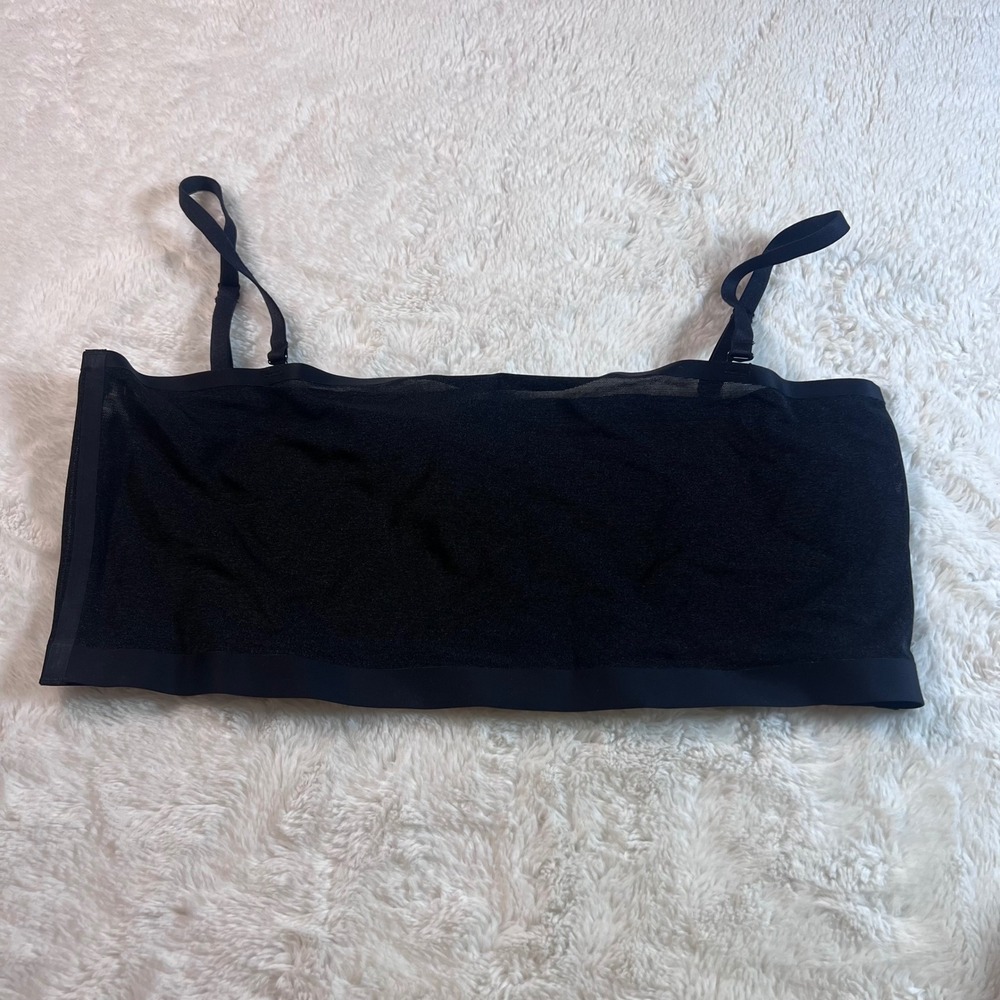 SKIMS Fits Everybody Bandeau Bra Onyx Black 2X BR-BND-0254 Adjustable Straps NWT